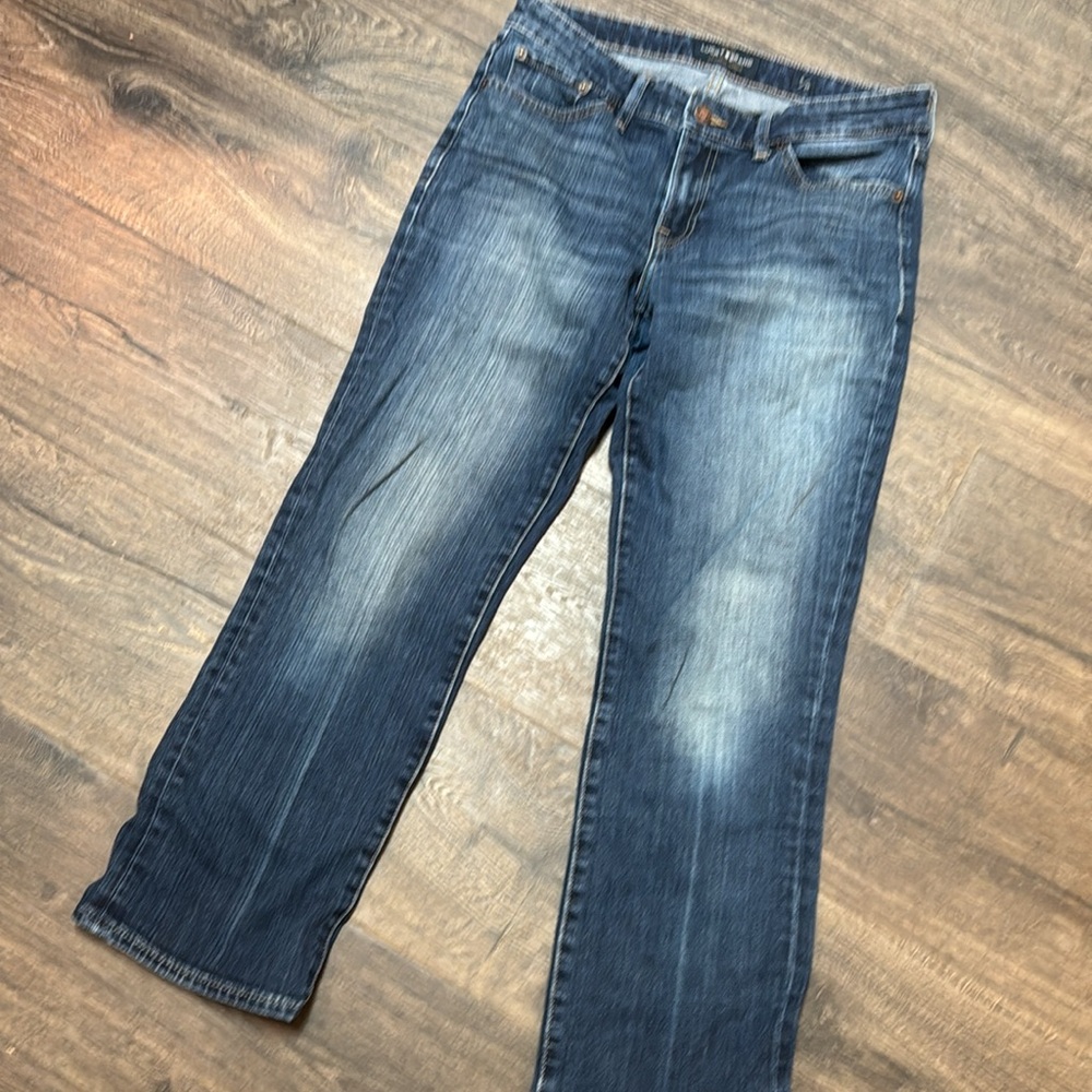 Lucky cropped length mid rise straight cut jeans